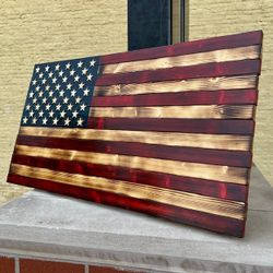 Wooden American Flag New !