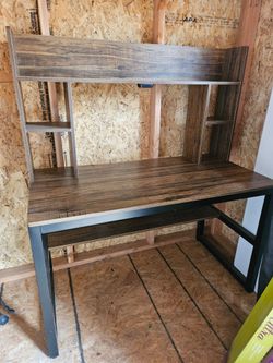 Free Desk with Attached Hutch
