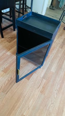 Glass Door Accent Cabinet with Tray Top