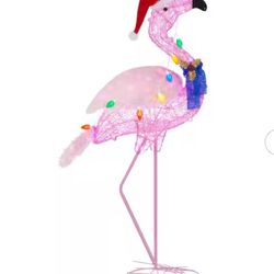 Home Accents Holiday 5 ft. Coastal LED Flamingo Holiday Yard Decoration Y50
