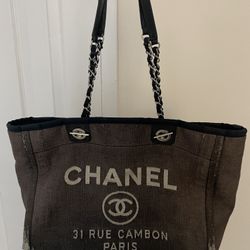 Authentic Chanel Deauville Denim Tote