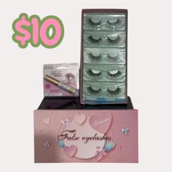 False Eye Lashes With Glue
