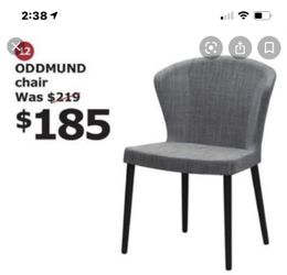 4 Ikea Oddmund Chairs and 2 Custom Made Matching Ottomans for Sale