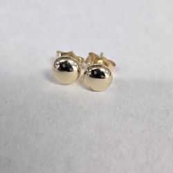 14kt Gold Bead Stud Earrings