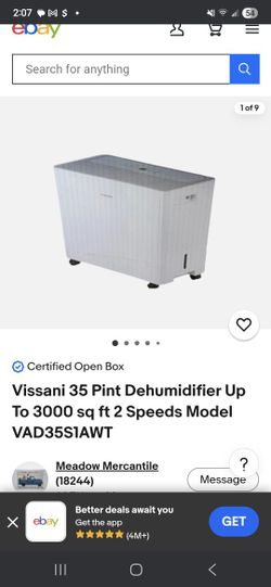 Vissani 35pint Dehumidifier