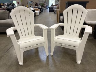 ADAMS RealComfort Stackable White Resin Adirondack Chairs (Set of 2)