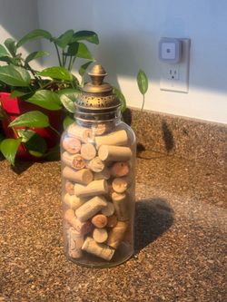 Jar with brass top