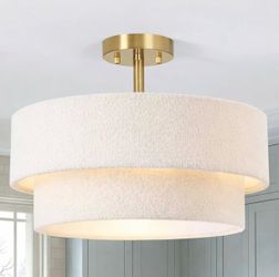 White plush ceiling light