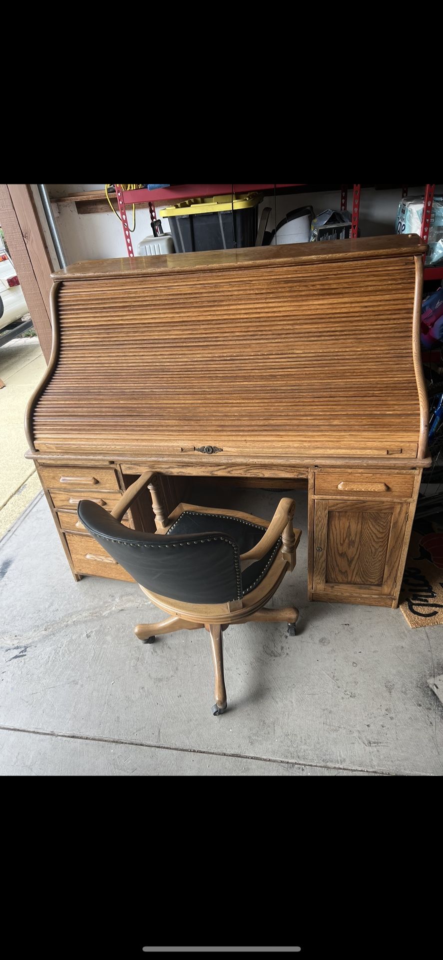 Spectacular 19th Century Oak Roll Top Desk by A Peterson & Co.
