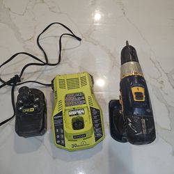 Ryobi Drill/Driver + Battery + Charger – Ready to Use