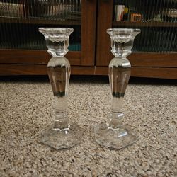 Lead Crystal Clear Candlestick Holders