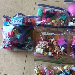 Bags Of Toys Different Price On Them Text For Info 