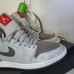 AA3993-027] Nike Air Jordan 1 Retro High Wolf Grey/Dark Grey-White Men's 

