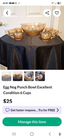 Egg nog punch bowl vintage