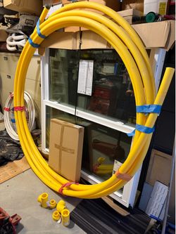 Yellow 1/2” Gas Pipe 25’ feet or more + a few fittings