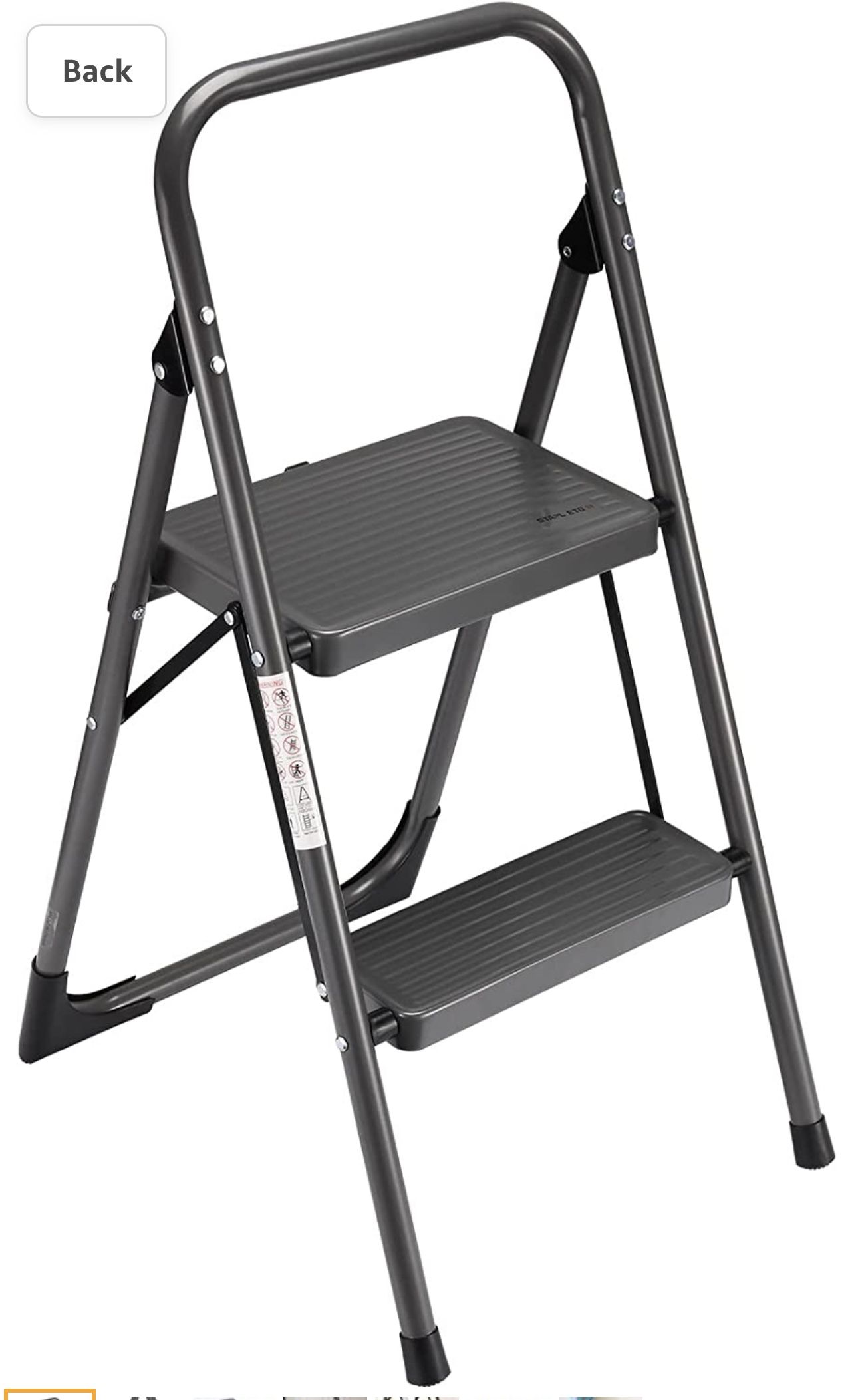 Step Ladder STAPL ETO N Folding 2 Step Stool Adult with Wide & Anti-Slip Pedals Ergonomic Portable Step Stools for Household, Kitchen, Office 330LBS