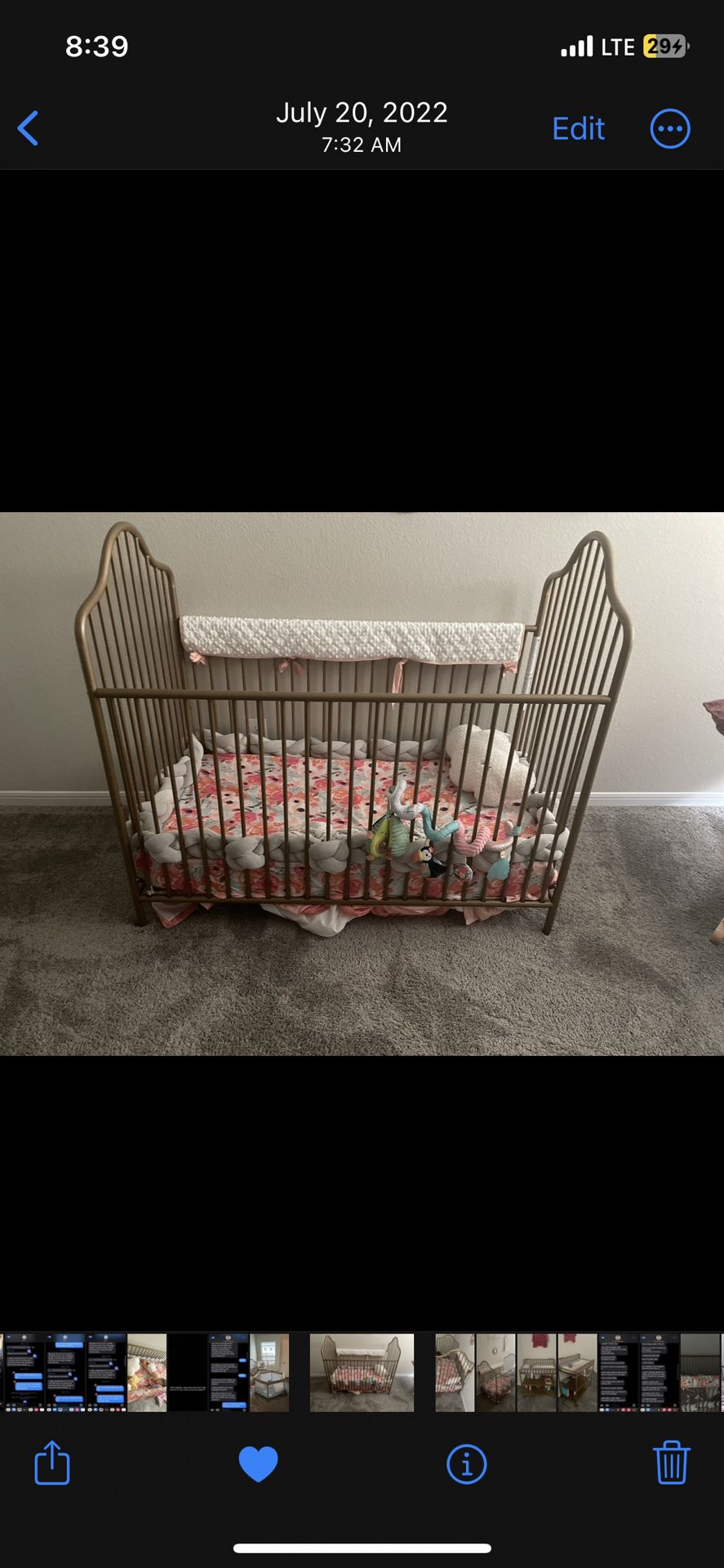 Matching Crib And Changing Table