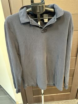 J. Crew Long-sleeve classic Repp  polo shirt (L) 