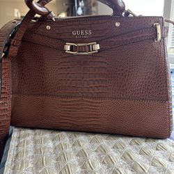 Guess Hand Bag Leather Brown New no tags