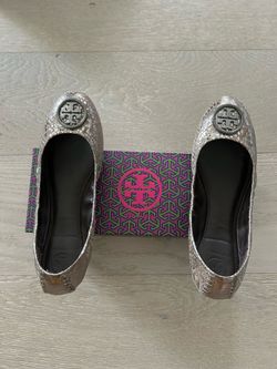 Tory Burch snake skin ballet flats, size 7 1/2