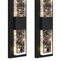 Large Size Outdoor Wall Light Fixtures with Crystal Bubble Glass, Waterproof Exterior Sconces LED Wall Lanterns, Porch Lights Wall Mounted 10W 3000K O