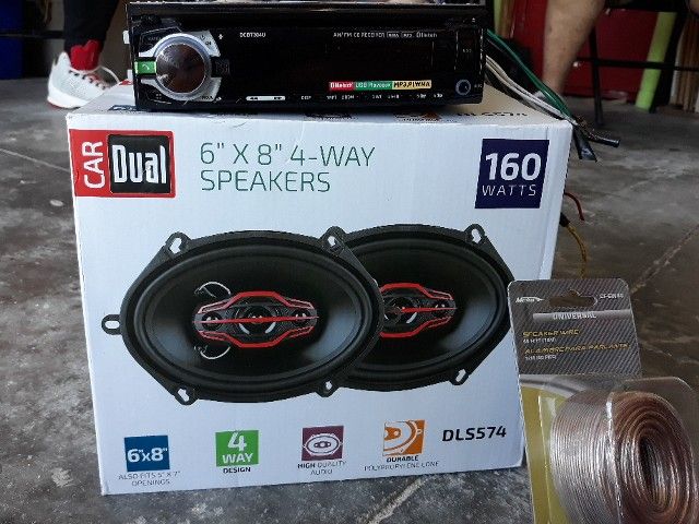 2 Speakers, Radio and Speaker Wire (CAR DUAL)