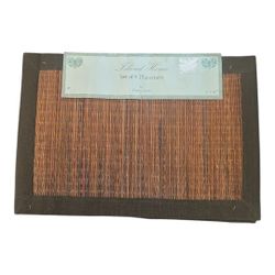 NWT Boho 4-pack Of Island Home By Grace Linens Brown Natural Cane Placemats