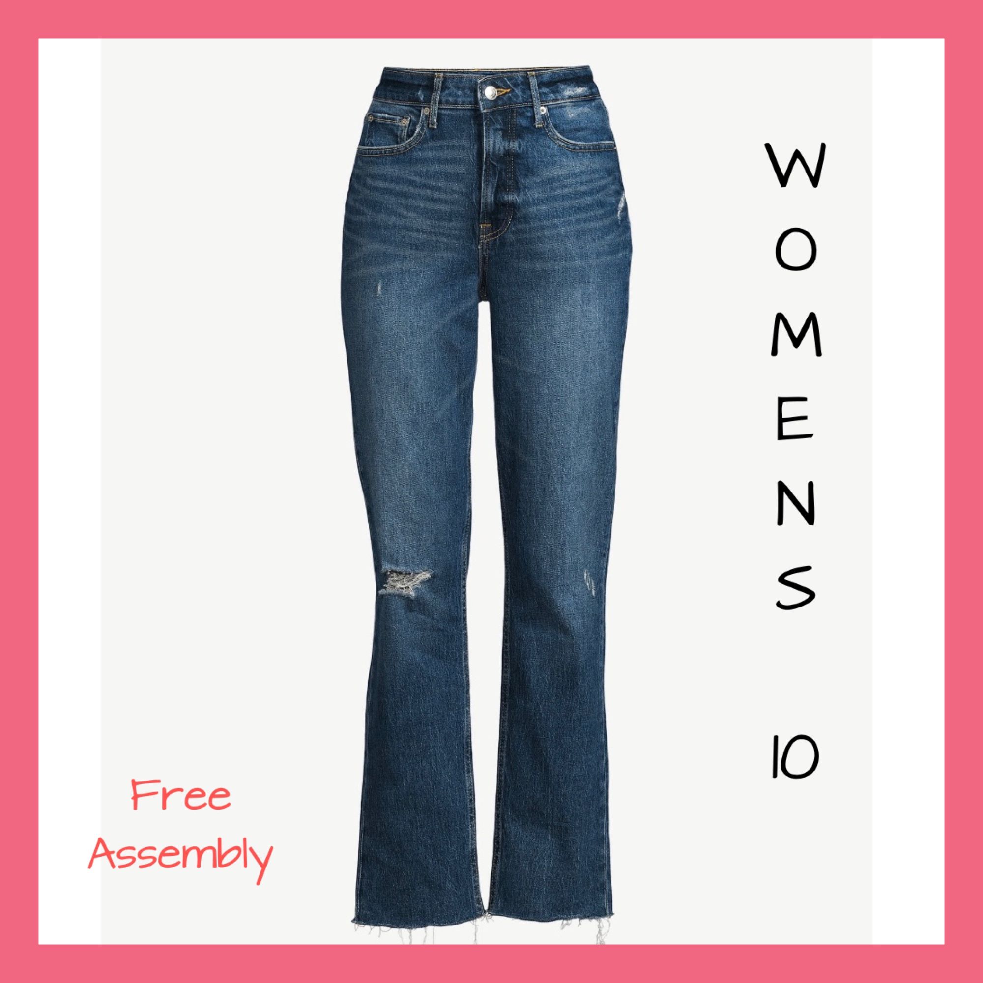 New Womens Free Assembly High Rise Jeans Sz:10