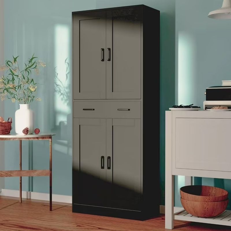 DIYART Black Kitchen Pantry Cabinet, 71" Tall Kitchen Storage Cabinet with doors and Drawer