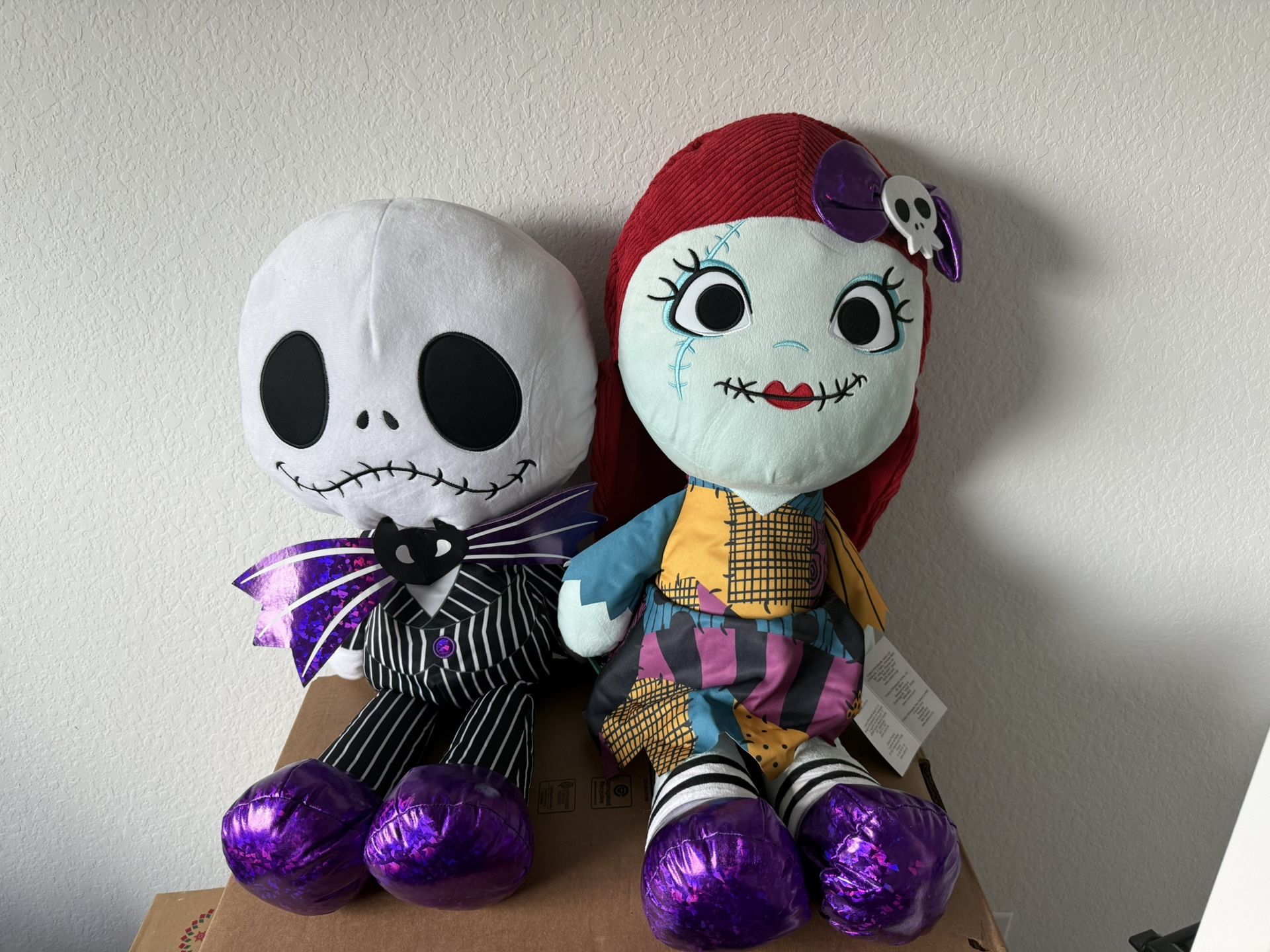 Jack And Sally Jumbo Disney Plush 32 Inch Tall Set