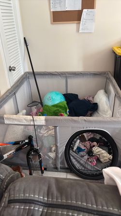 Gray Portable Baby Play Yard