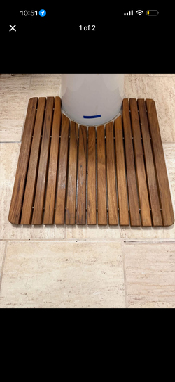 Teak Wood Toilet Mat