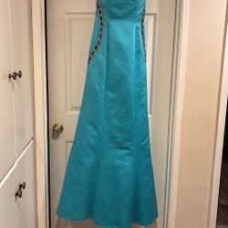 Blue Prom Dress With Shaw