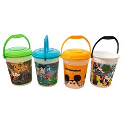 Walt Disney World Popcorn Bucket Lot x4 2019-2024 Annual Passholder Mickey / $2.25 Lifetime Refills