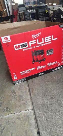 M18 FUEL 9 Gal. Cordless DUAL-BATTERY Wet/Dry Shop Vacuum with Filter, Hose, and Accessories