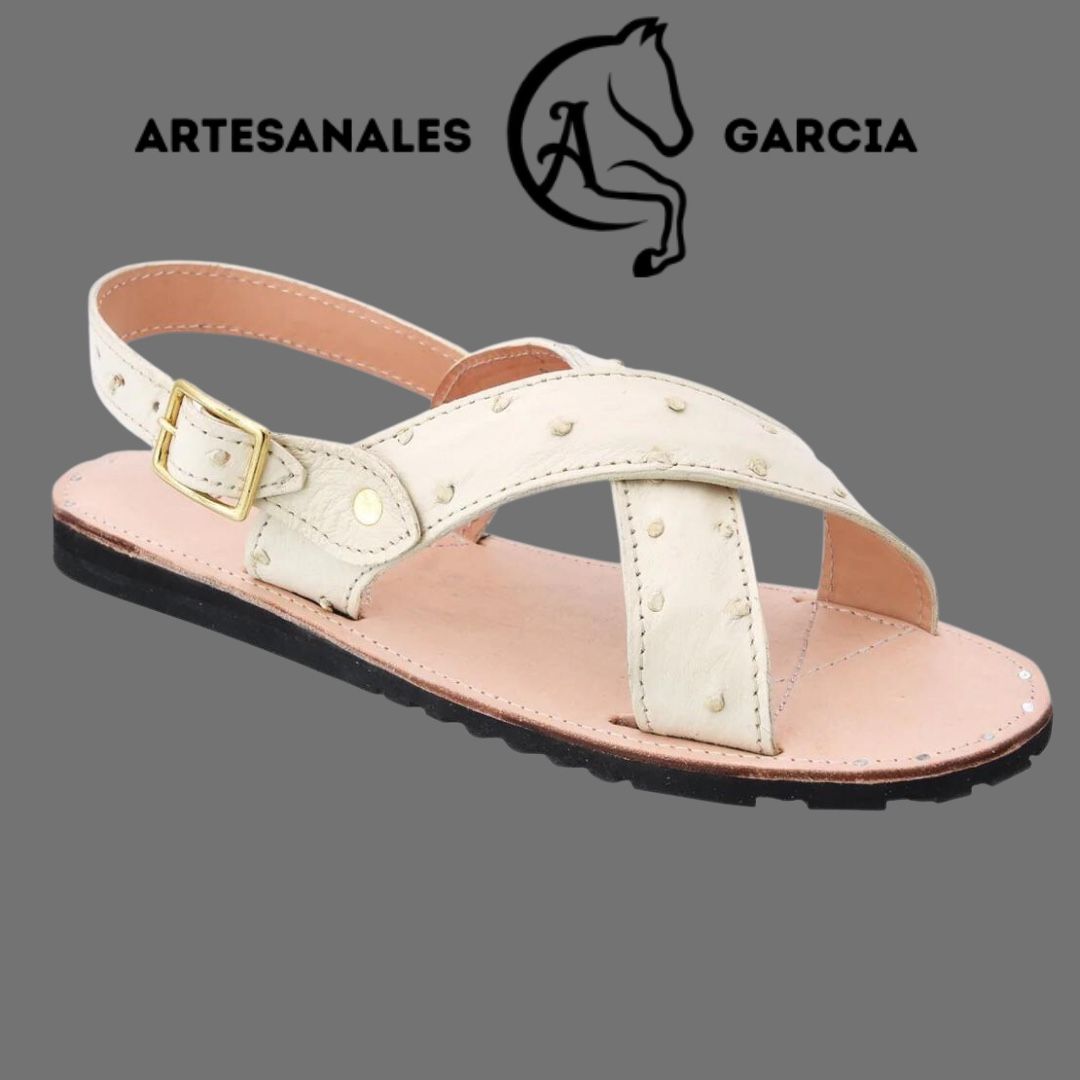 Huarache Avestruz Hueso