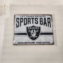 Las Vegas Raiders Sports Bar Football Metal Sign 