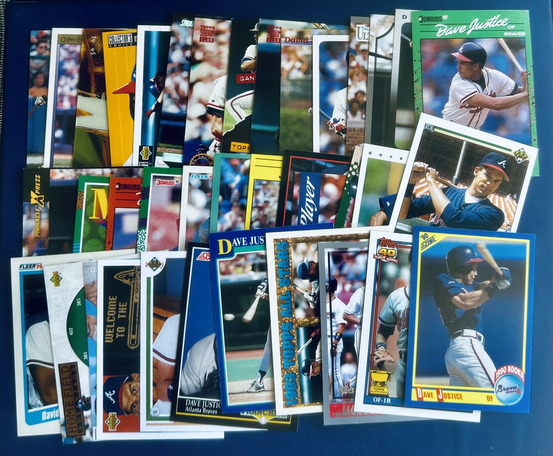 Dave Justice Rookie Baseball Card Lot