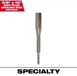 MILWAUKEE - 5/8 in. x 10 in. SDS-PLUS Ground Rod Driver