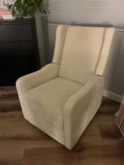 White nursery rocker recliner