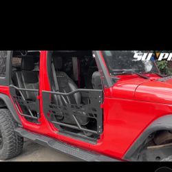 Black Half Tubular Doors For Jeep Wrangler JL Or Gladiator 