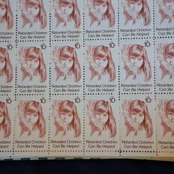 Retar___ Children Can Be Helped  VERY VALUABLE SHEET OF STAMPS