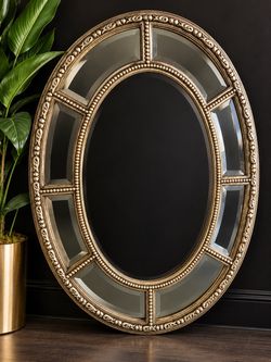 Large Oval Champagne Mirror