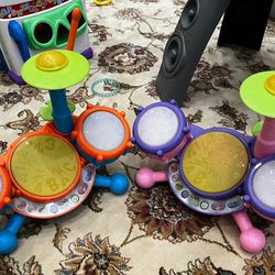 VTech KidiBeats Drum Sets(pink & blue) $10 each