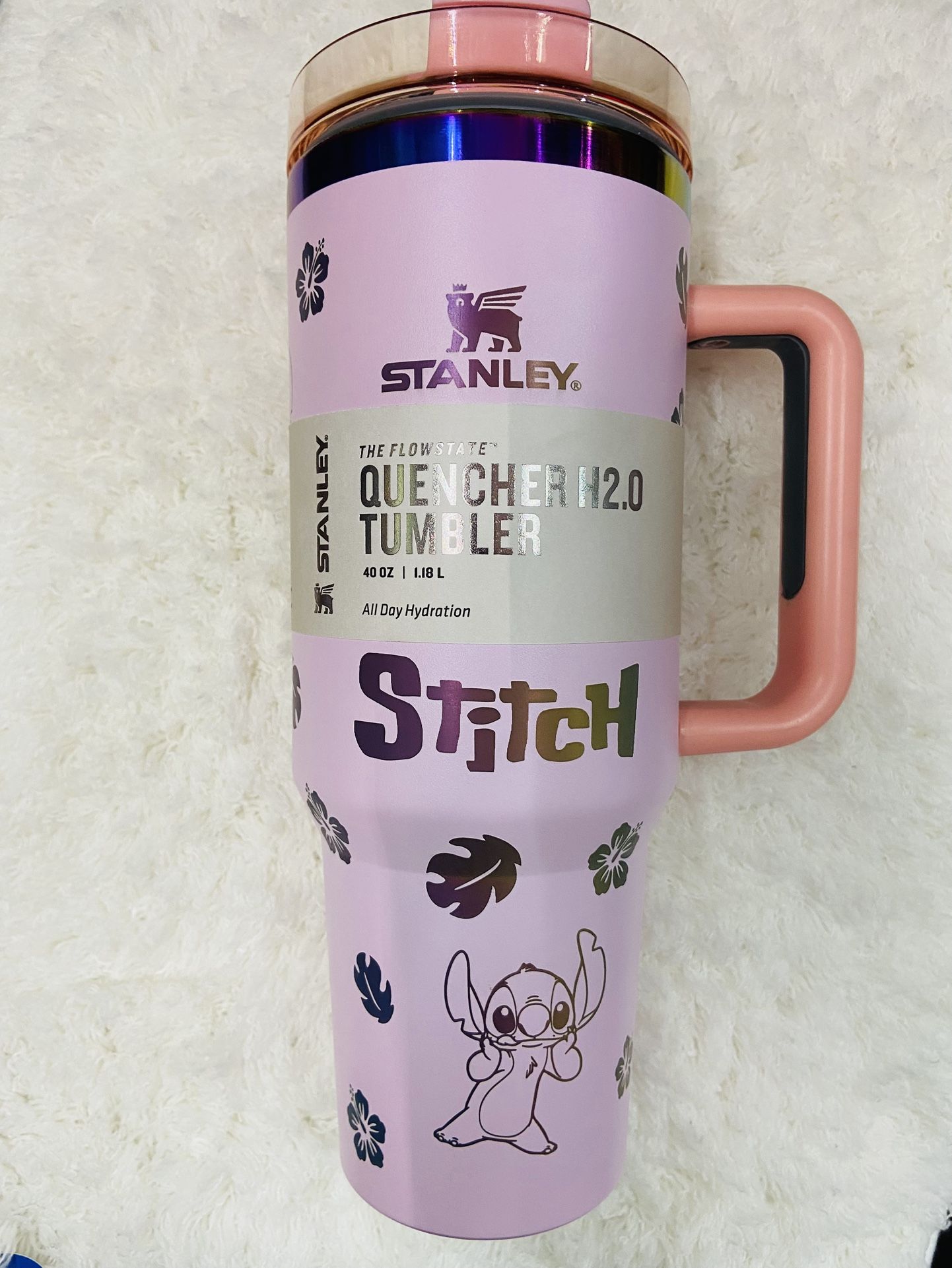 Holographic Pink Stitch Stanley