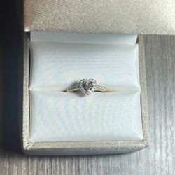 14k Champagne Heart Shaped 1/2 Ct Diamond Engagement Ring 