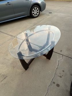 clear / brown glass coffee table