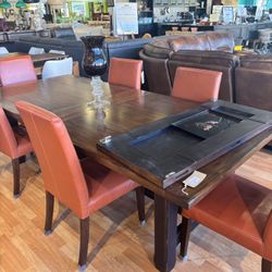 DINING TABLE Hawkes & Smythe Cherry Wood Rectangular Dining Table - RETAIL $3K - AS IS - SKU: SUC7F5