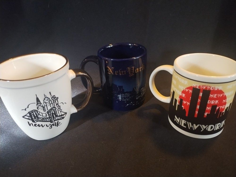 New York Mugs Set Of 3