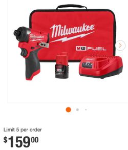 M12 FUEL 12-Volt Lithium-Ion Brushless Cordless 1/4 in. Hex Impact Driver Compact Kit W 2.0Ah Battery and Bag